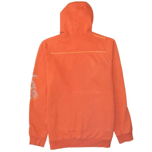 Adidas Mens Orange Pullover Hoodie M Sports Fleece Sweatshirt - Image 4