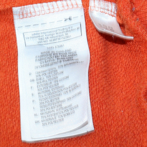 Adidas Mens Orange Pullover Hoodie M Sports Fleece Sweatshirt - Image 6