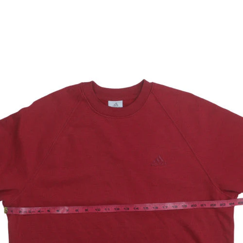 Adidas Mens Red Crew Neck Pullover Sweatshirt Size M - Image 2