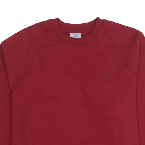 Adidas Mens Red Crew Neck Pullover Sweatshirt Size M - Image 7