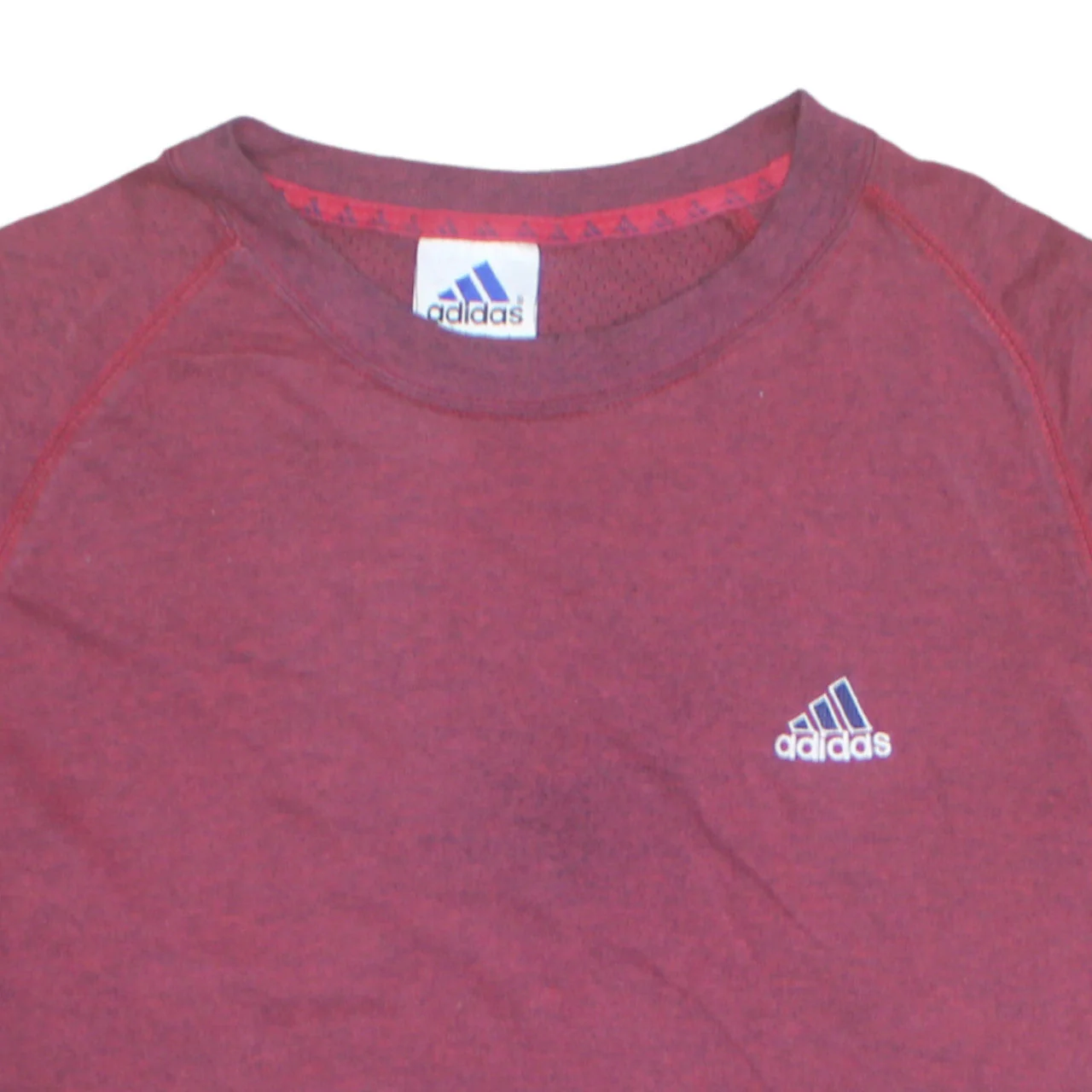 Adidas Men's Red Crew Neck Short Sleeve Cotton Blend T-Shirt Size L - Image 8