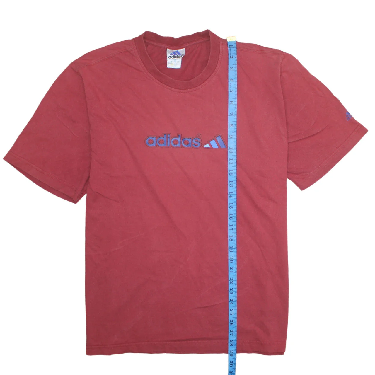 Adidas Men's Red Crew Neck Short Sleeve Cotton T-Shirt Size L - Image 3