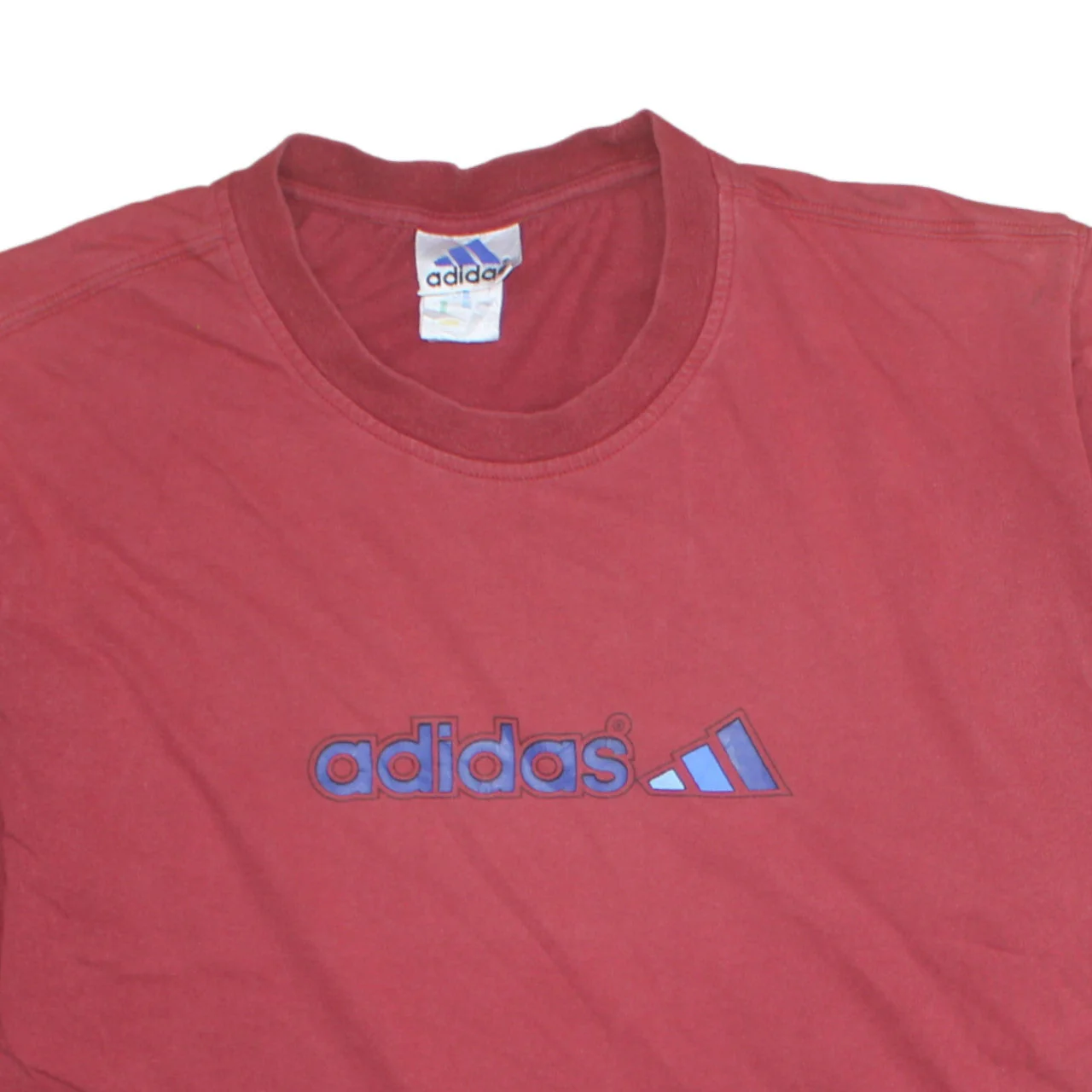 Adidas Men's Red Crew Neck Short Sleeve Cotton T-Shirt Size L - Image 7