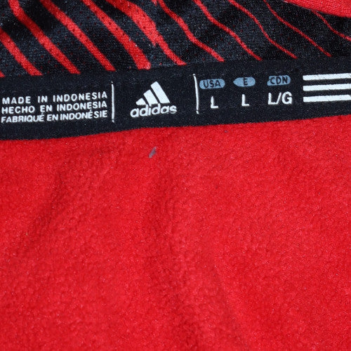 Adidas Mens Red Full Zip Hoodie L Fleece Sportswear - Image 5