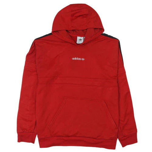 Adidas Mens Red Hoodie XL Pullover Hooded Sweatshirt with Logo Trim