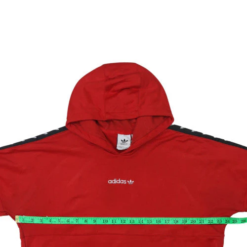 Adidas Mens Red Hoodie XL Pullover Hooded Sweatshirt with Logo Trim - Image 2