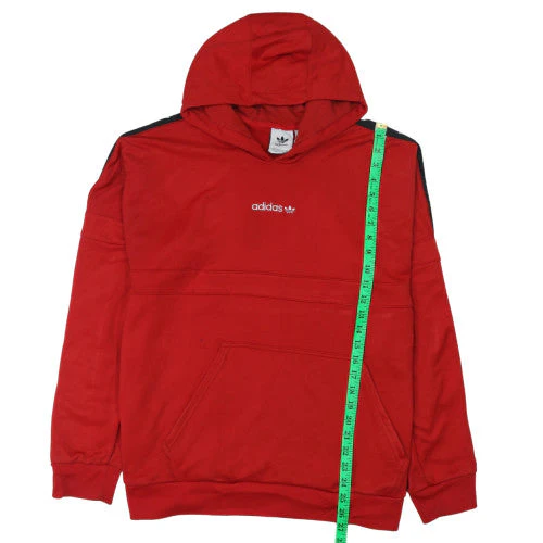 Adidas Mens Red Hoodie XL Pullover Hooded Sweatshirt with Logo Trim - Image 3