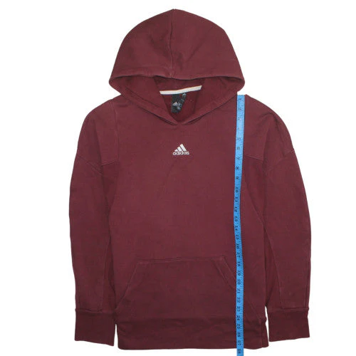 Adidas Men's Red Pullover Hoodie Size L Fleece Sportswear - Image 3