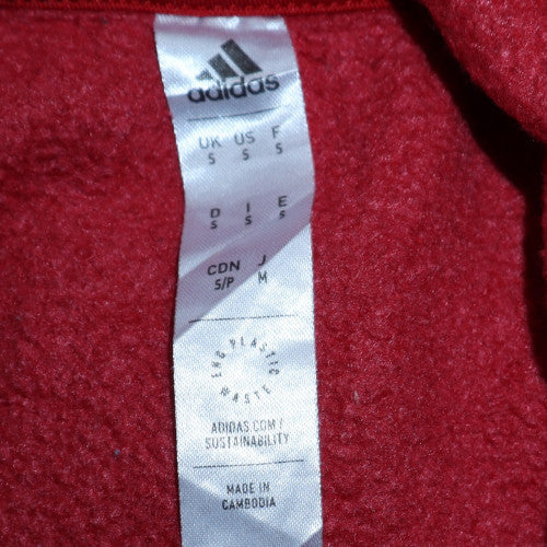 Adidas Men's Red Pullover Hoodie Size S Fleece Logo Sportswear - Image 5