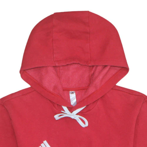 Adidas Men's Red Pullover Hoodie Size S Fleece Logo Sportswear - Image 7