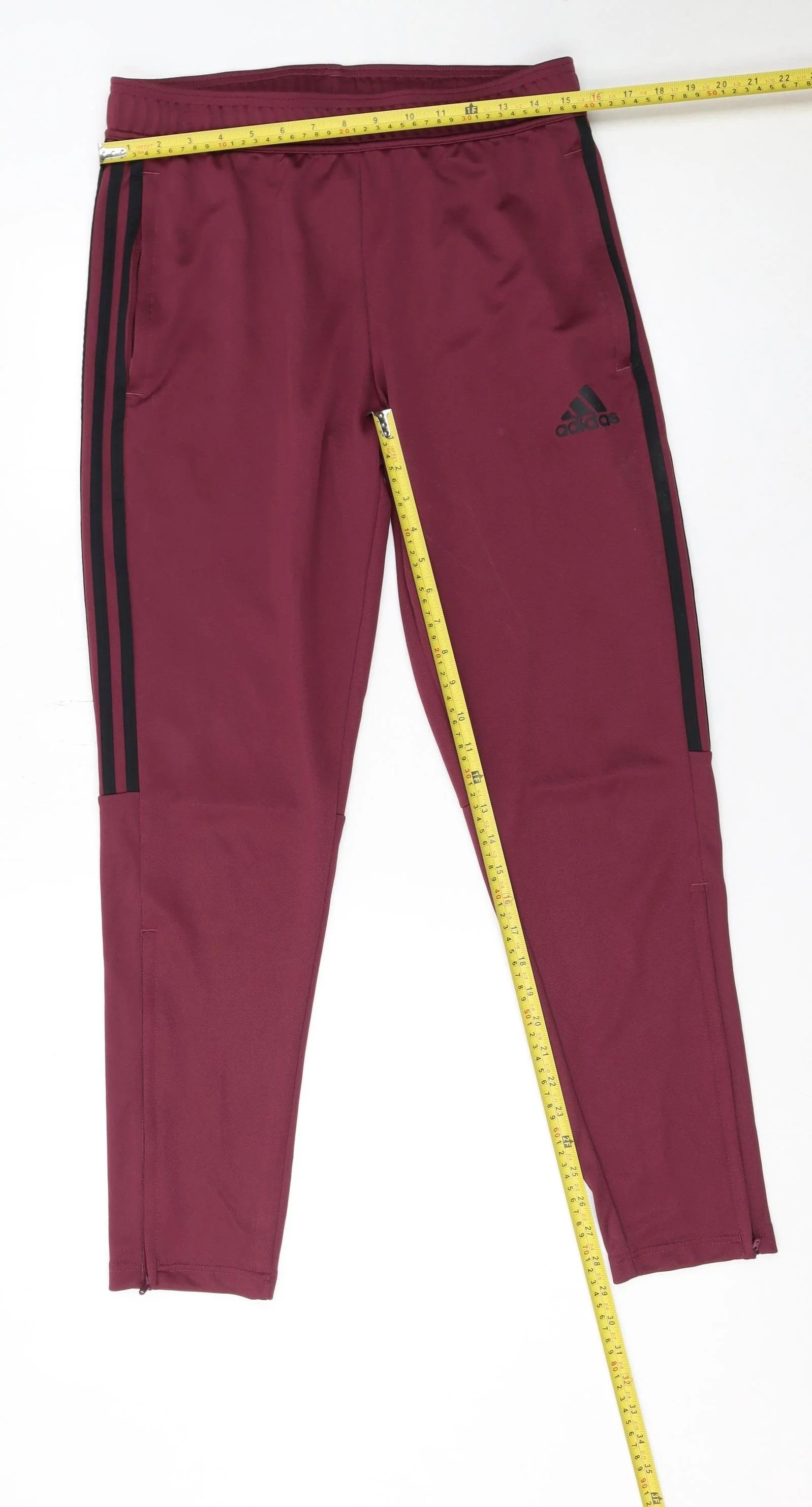 Adidas Men's Red Slim Fit Track Pants Medium Activewear Tapered - Image 2
