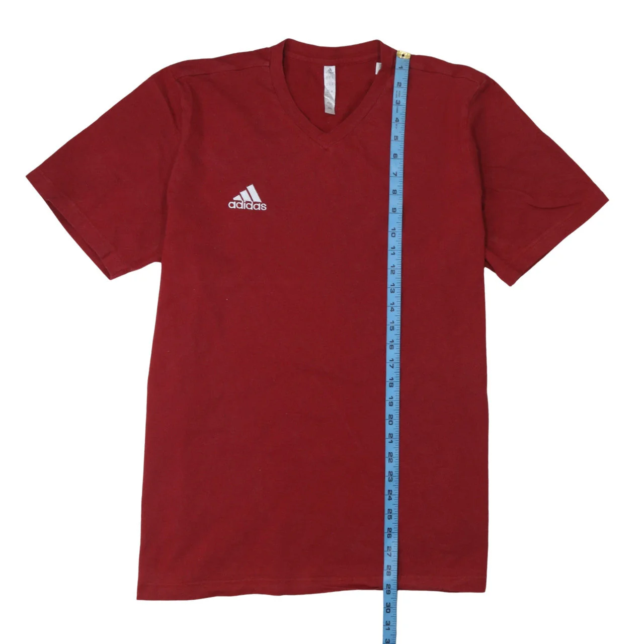 Adidas Men's Red V-Neck Short Sleeve Cotton T-Shirt XL - Image 2