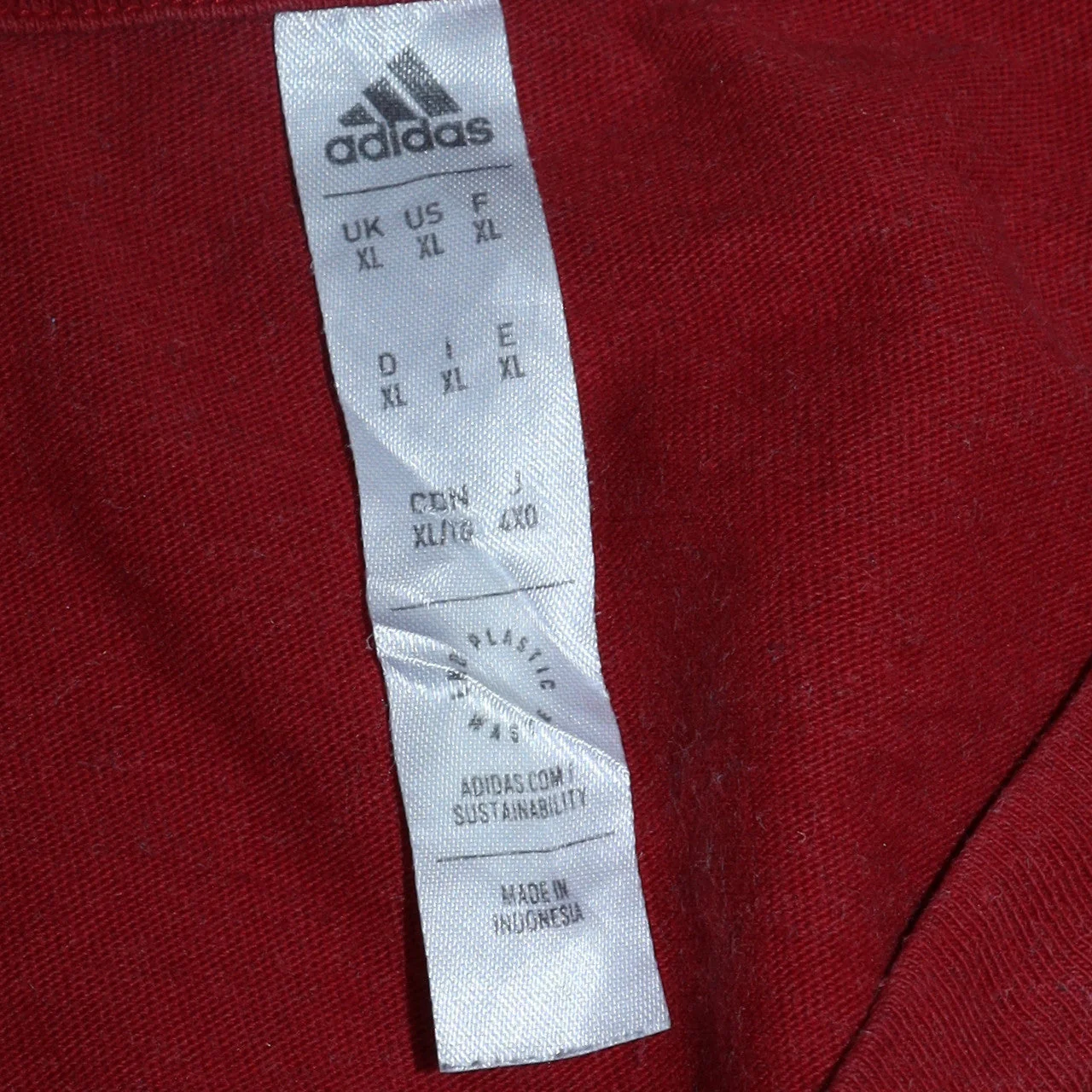 Adidas Men's Red V-Neck Short Sleeve Cotton T-Shirt XL - Image 6