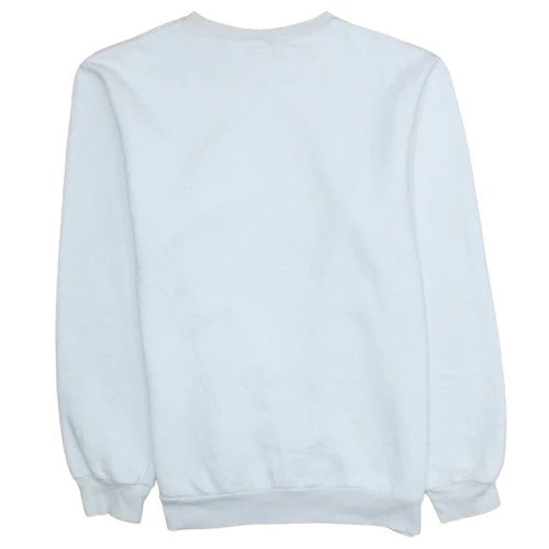 Adidas Men's White Crew Neck Pullover Sweatshirt L Graphic Logo - Image 4