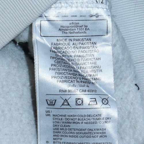 adidas Men's White Crew Neck Pullover Sweatshirt M - Image 5