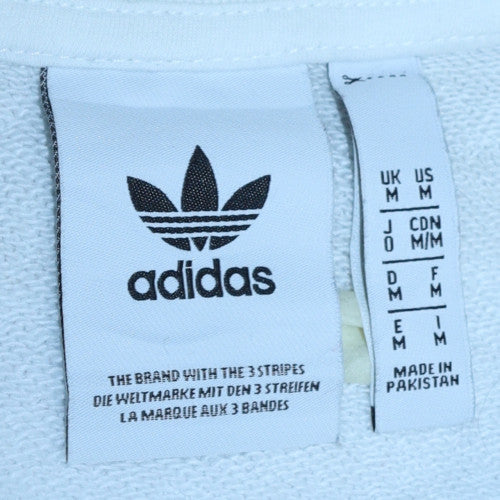 adidas Men's White Crew Neck Pullover Sweatshirt Size M - Image 6