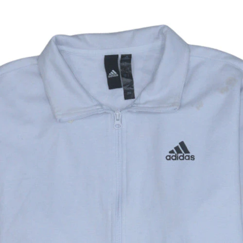 adidas Men's White Full Zip Collared Sweatshirt Size S - Image 7