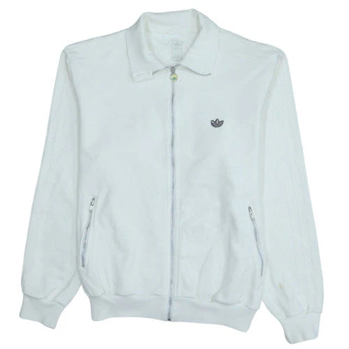 Adidas Men's White Full Zip Sweatshirt XL Collared Sports Classic