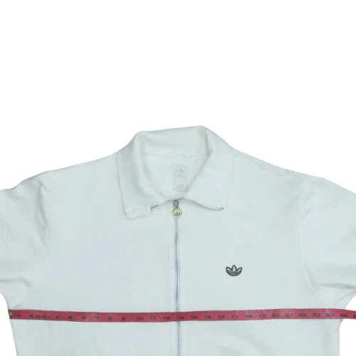 Adidas Men's White Full Zip Sweatshirt XL Collared Sports Classic - Image 3