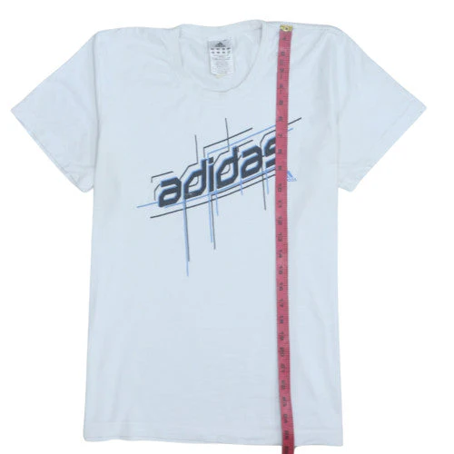 Adidas Men's White Graphic Print T-Shirt Size M Classic Crew Neck - Image 3