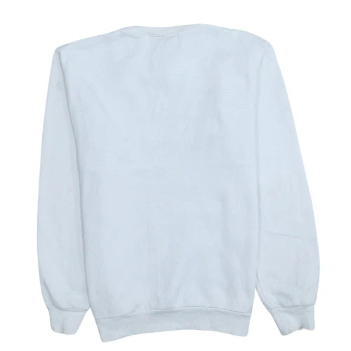 Adidas Mens White Grey Logo Sweatshirt XS Regular Fit Crew Neck - Image 4