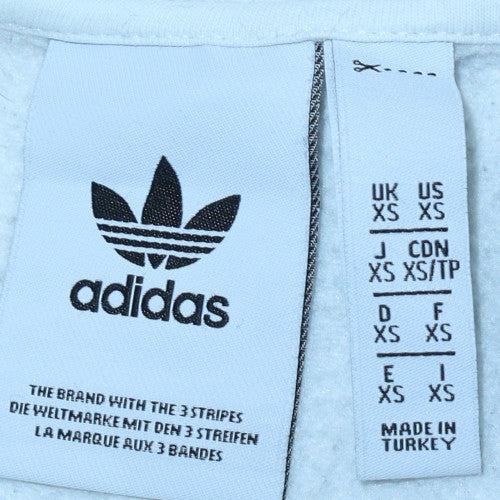 Adidas Mens White Grey Logo Sweatshirt XS Regular Fit Crew Neck - Image 5