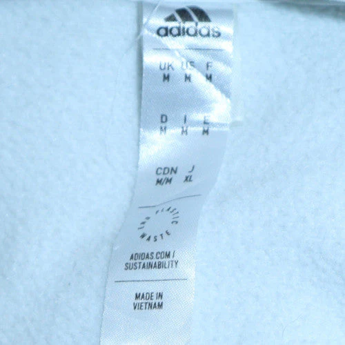 Adidas Men's White Pullover Hoodie Medium Fleece Sportswear - Image 6