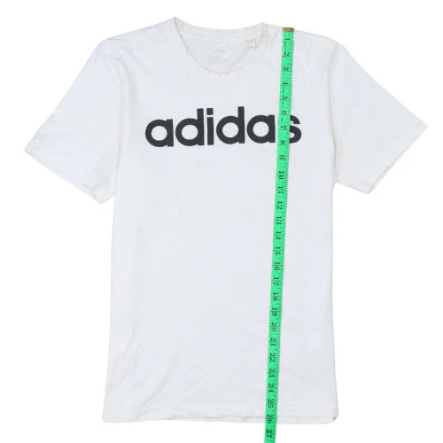 Adidas Men's White Small Logo Crew Neck Cotton T-Shirt - Image 2