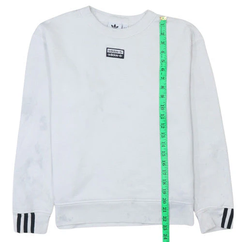 Adidas Mens White XS Crew Neck Sweatshirt with Logo Detail - Image 3