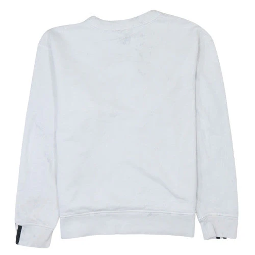 Adidas Mens White XS Crew Neck Sweatshirt with Logo Detail - Image 4