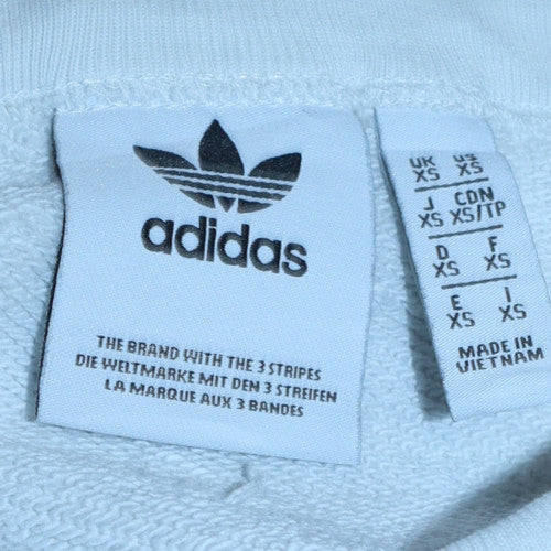 Adidas Mens White XS Crew Neck Sweatshirt with Logo Detail - Image 5