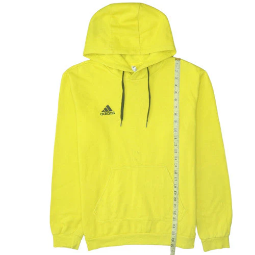 Adidas Men's Yellow Pullover Hoodie M Regular Fit Sports Fleece - Image 3