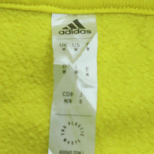 Adidas Men's Yellow Pullover Hoodie M Regular Fit Sports Fleece - Image 5