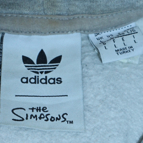 Adidas The Simpsons Grey Hoodie Women L Pullover Donut Graphic Casual - Image 6