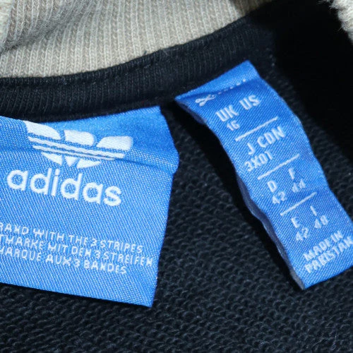 Adidas Women Beige Black Colourblock Crew Neck Sweatshirt Size 16 - Image 5