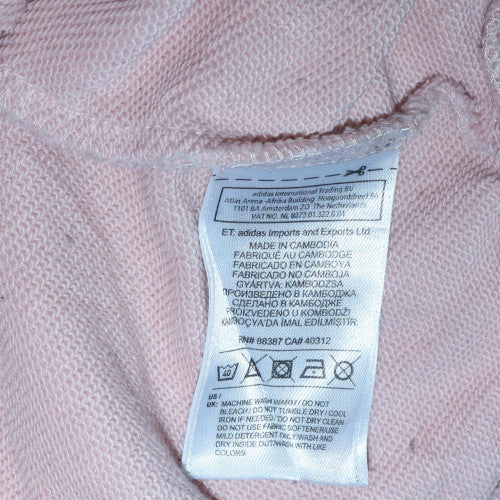 Adidas Women Beige Crew Neck Sweatshirt Size 8 Logo Stripe Casual - Image 6