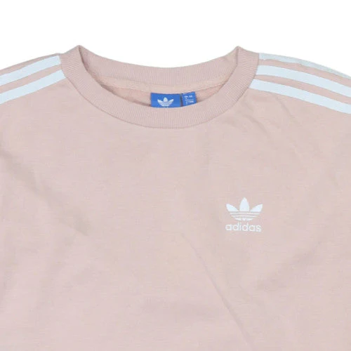 Adidas Women Beige Crew Neck Sweatshirt Size 8 Logo Stripe Casual - Image 7