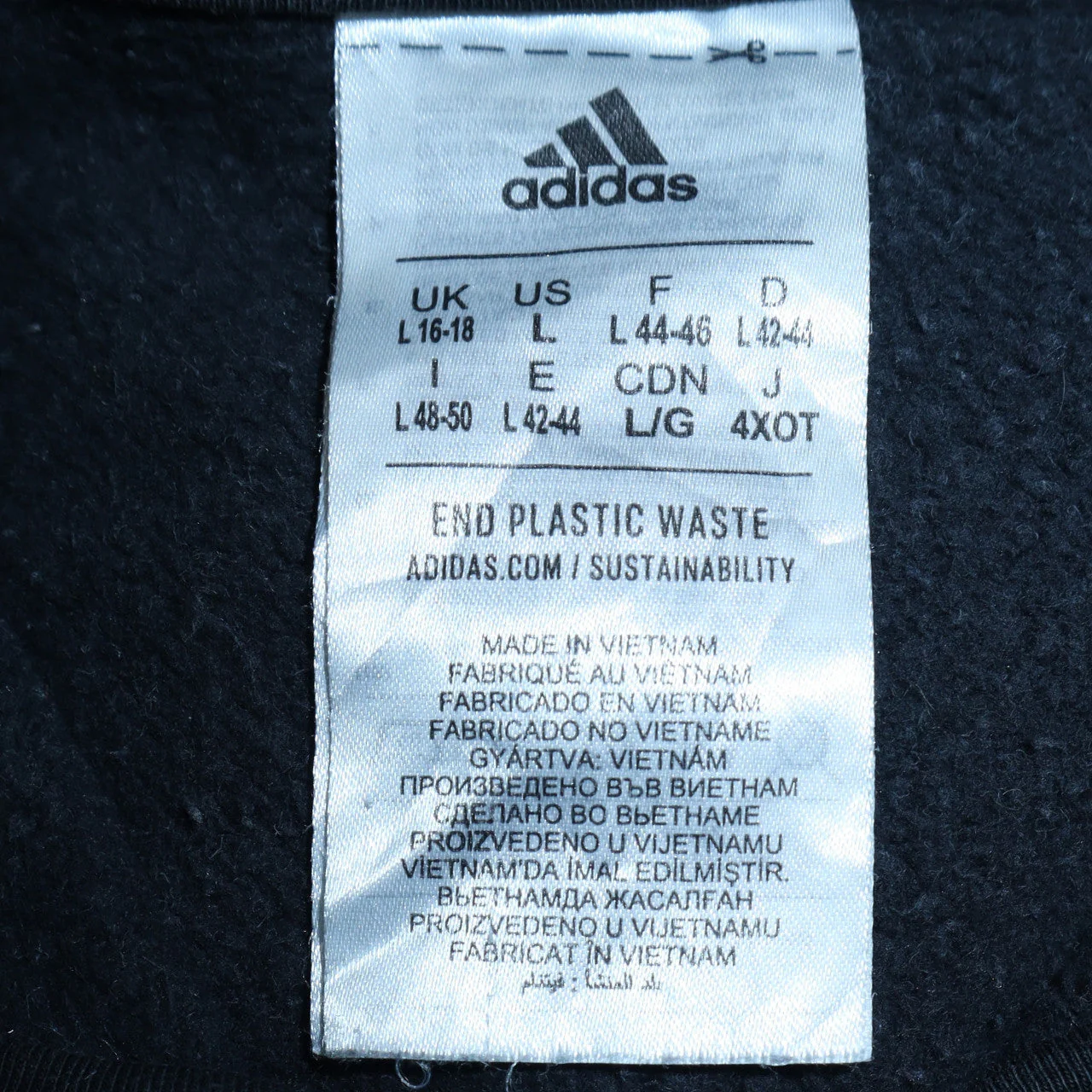 Adidas Women Black 1/2 Zip Sweatshirt L 16-18 Regular Pullover Fleece - Image 5