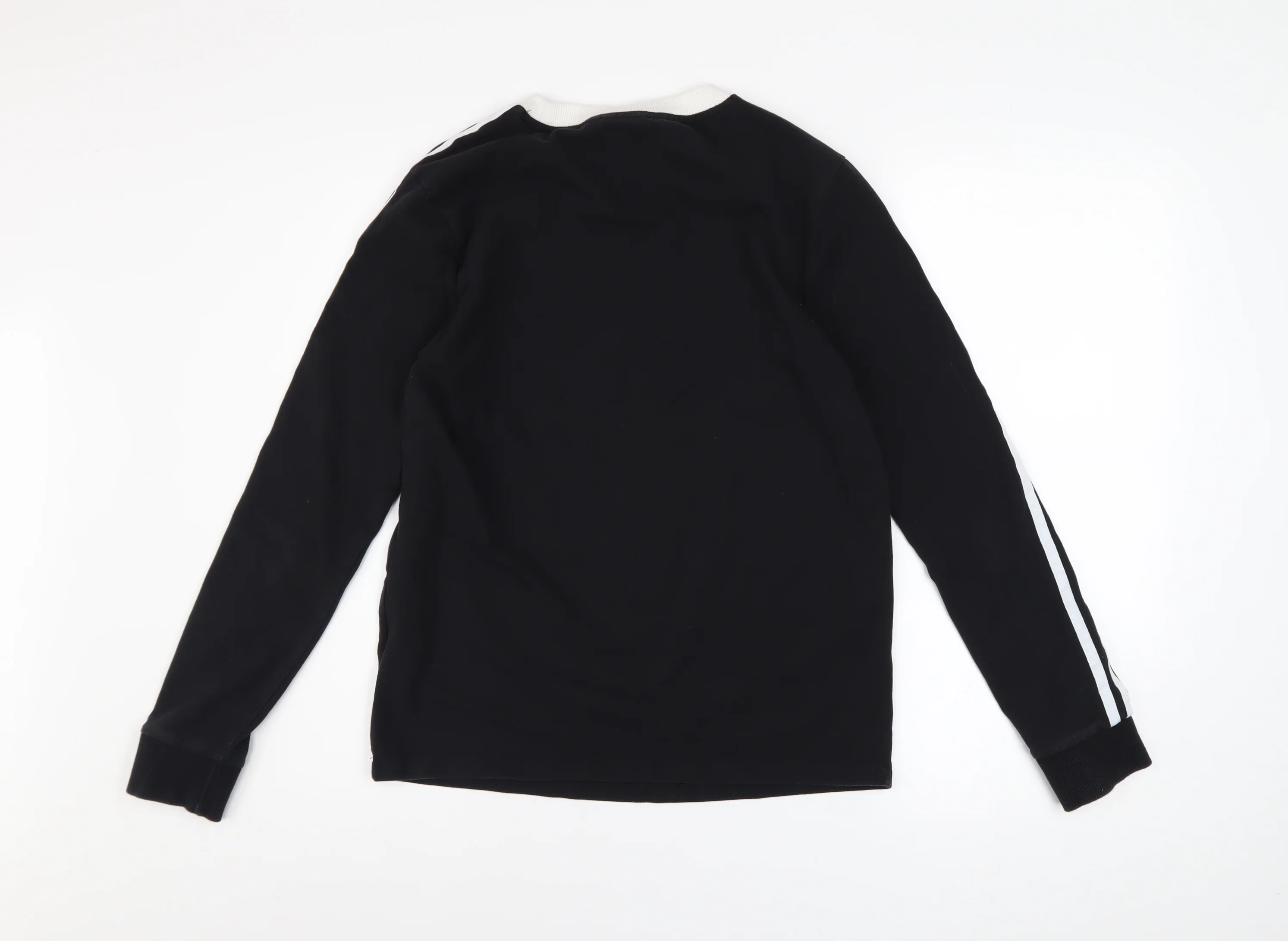 Adidas Women Black Crew Neck Long Sleeve Sweatshirt Size 10 - Image 3