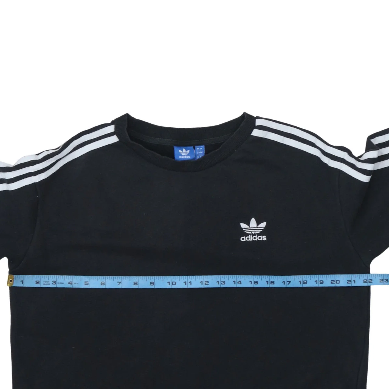 Adidas Women Black Crew Neck Pullover Sweatshirt Size 8 - Image 3