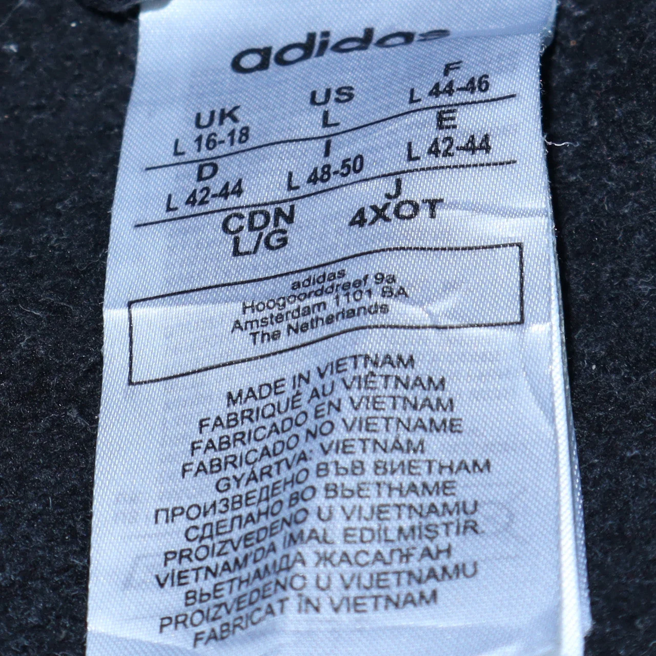 Adidas Women Black Full Zip Hoodie Size 16-18 Lined Logo Cotton Blend - Image 5