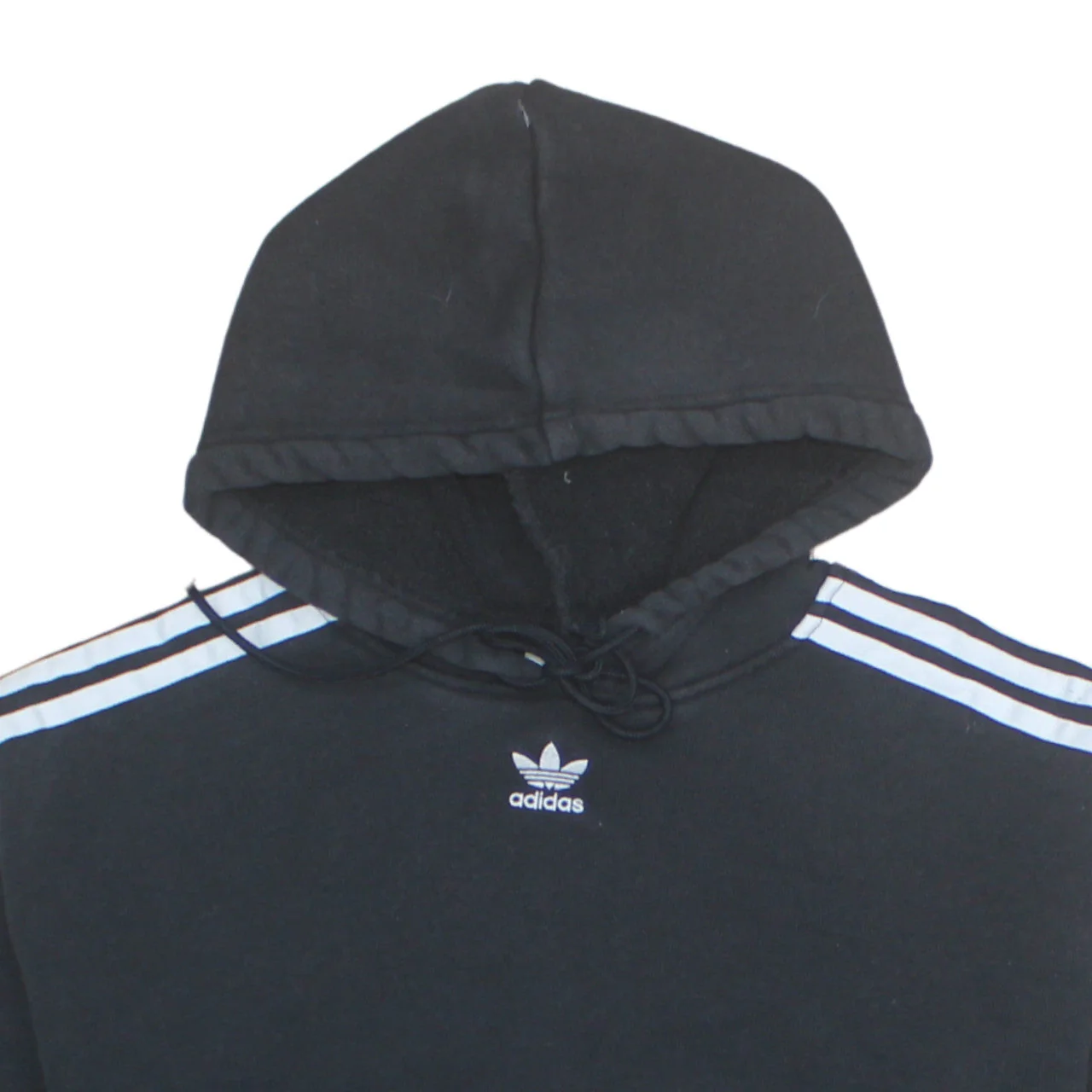 Adidas Women Black Hooded Pullover Hoodie Size 8 Trefoil Logo - Image 8