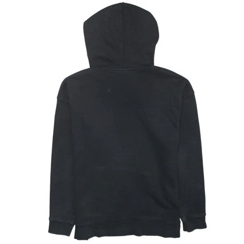 Adidas Women Black Hoodie Size 14 Pullover Cotton Blend Logo Hooded Sweatshirt - Image 4