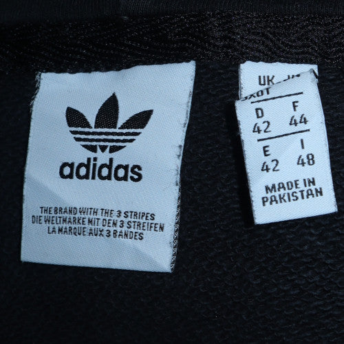 Adidas Women Black Hoodie Size 14 Pullover Cotton Blend Logo Hooded Sweatshirt - Image 6
