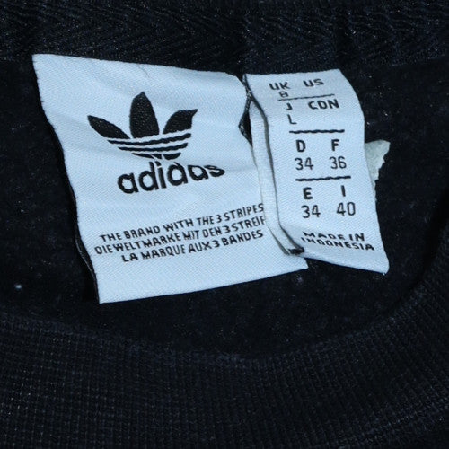 Adidas Women Black Logo Sweatshirt Size 8 Crew Neck Pullover - Image 6