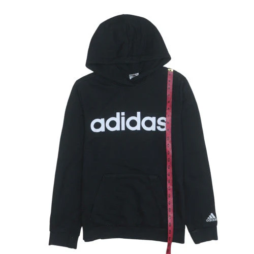 Adidas Women Black Pullover Hoodie L 16-18 Hooded Sweatshirt - Image 3