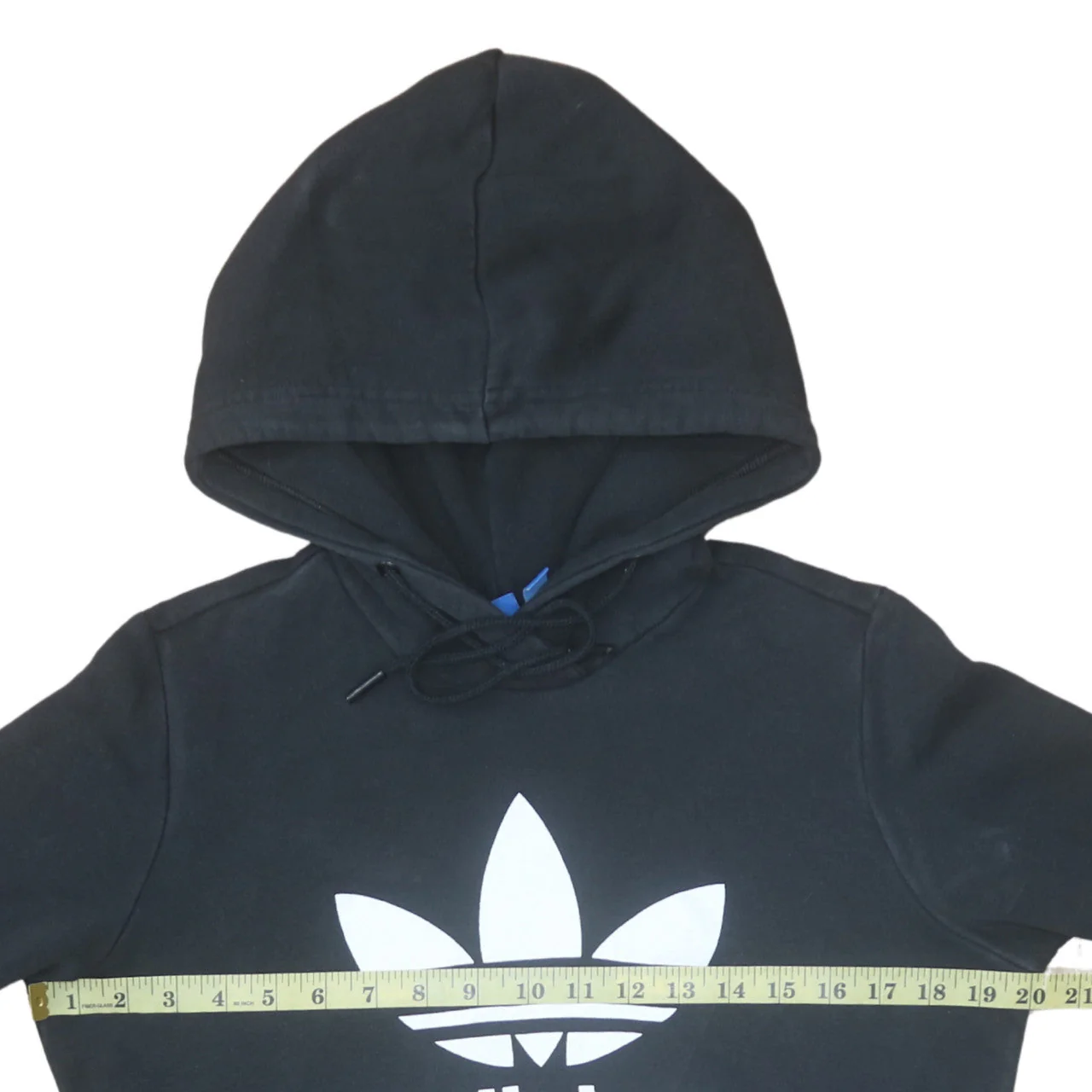 Adidas Women Black Pullover Hoodie Size 10 Logo Hooded Sweatshirt - Image 2