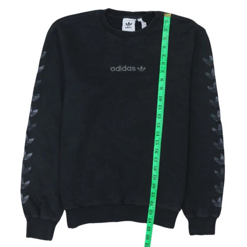Adidas Women Black XS Pullover Sweatshirt Crew Neck Logo Cotton Blend - Image 3