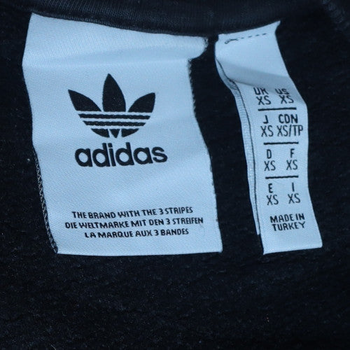 Adidas Women Black XS Pullover Sweatshirt Crew Neck Logo Cotton Blend - Image 5