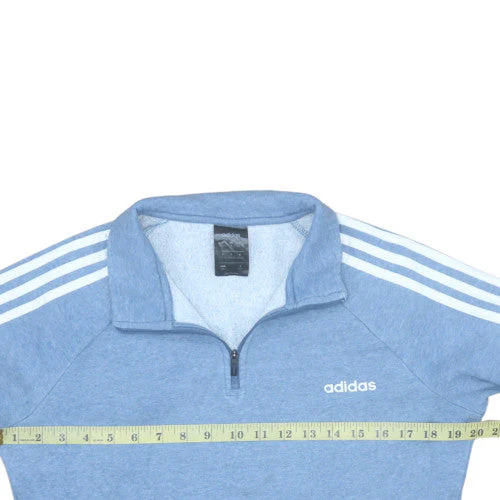Adidas Women Blue 1/4 Zip Pullover Sweatshirt M - Image 2